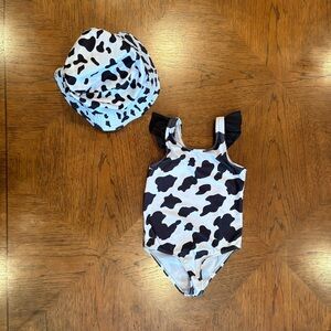 Cow Print Kids Swim One Piece